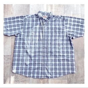Men's Wrangler Black and White Plaid Short Sleeved Shirt